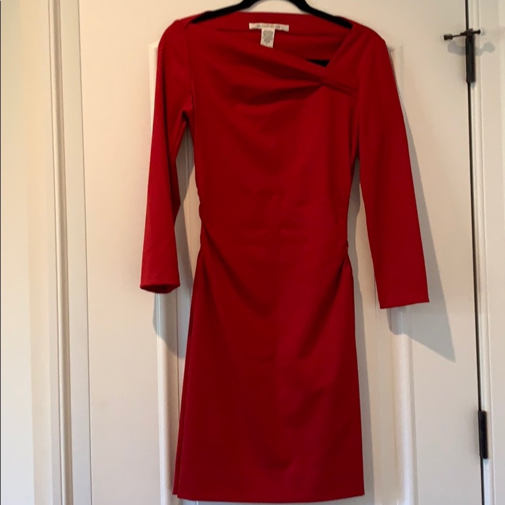 DVF red dress.